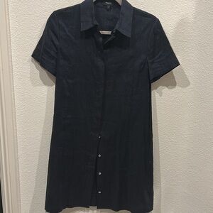Theory short sleeve mini linen dress